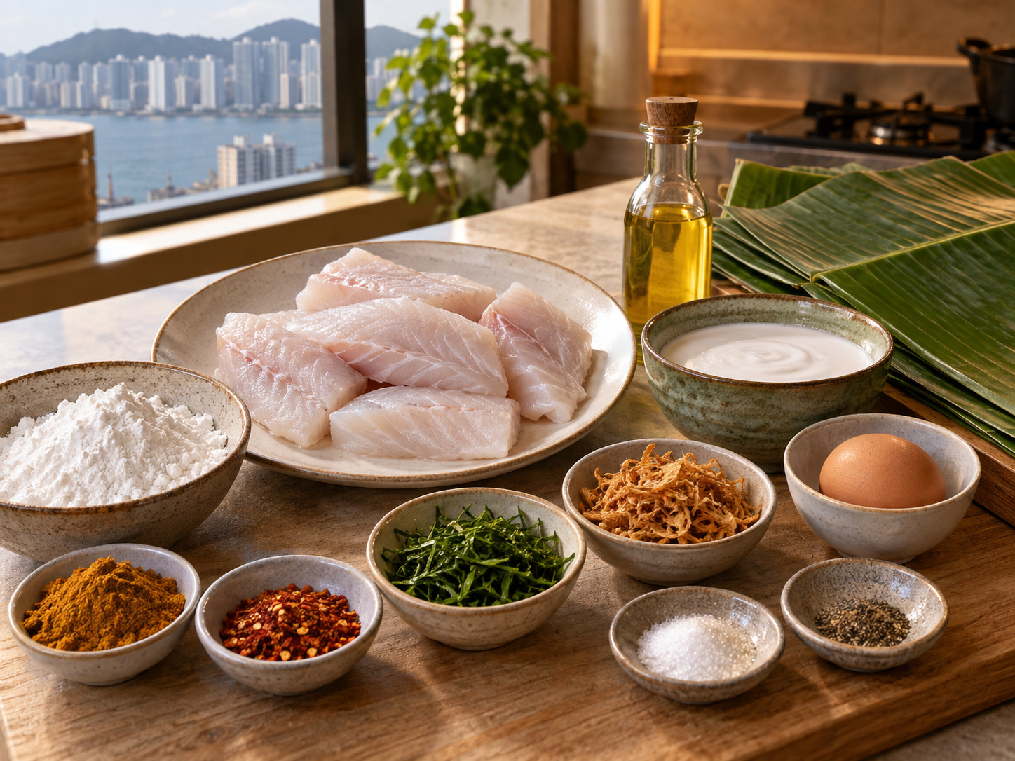 馬來西亞麻坡蕉葉烤烏達魚糕 — 準備香料