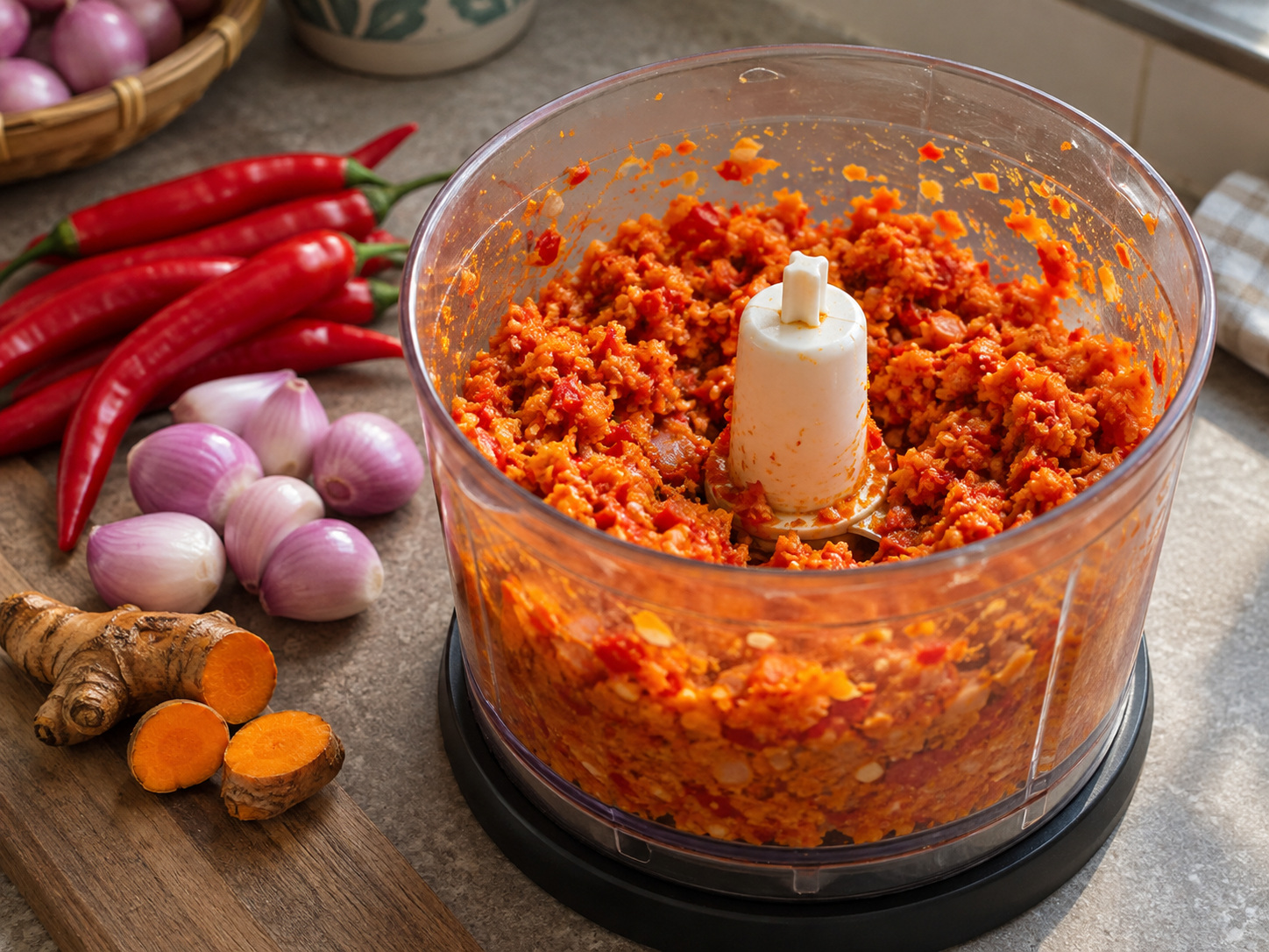 Malaysian Nyonya Acar na Gulay — 6. I-blend ang sili