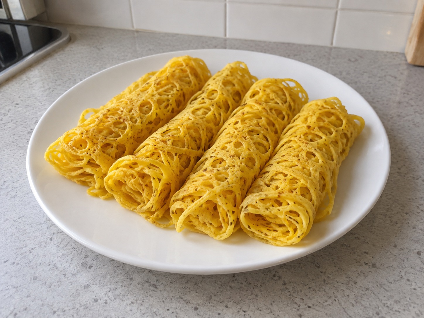 馬來西亞網狀薄餅 Roti Jala — 完成圖