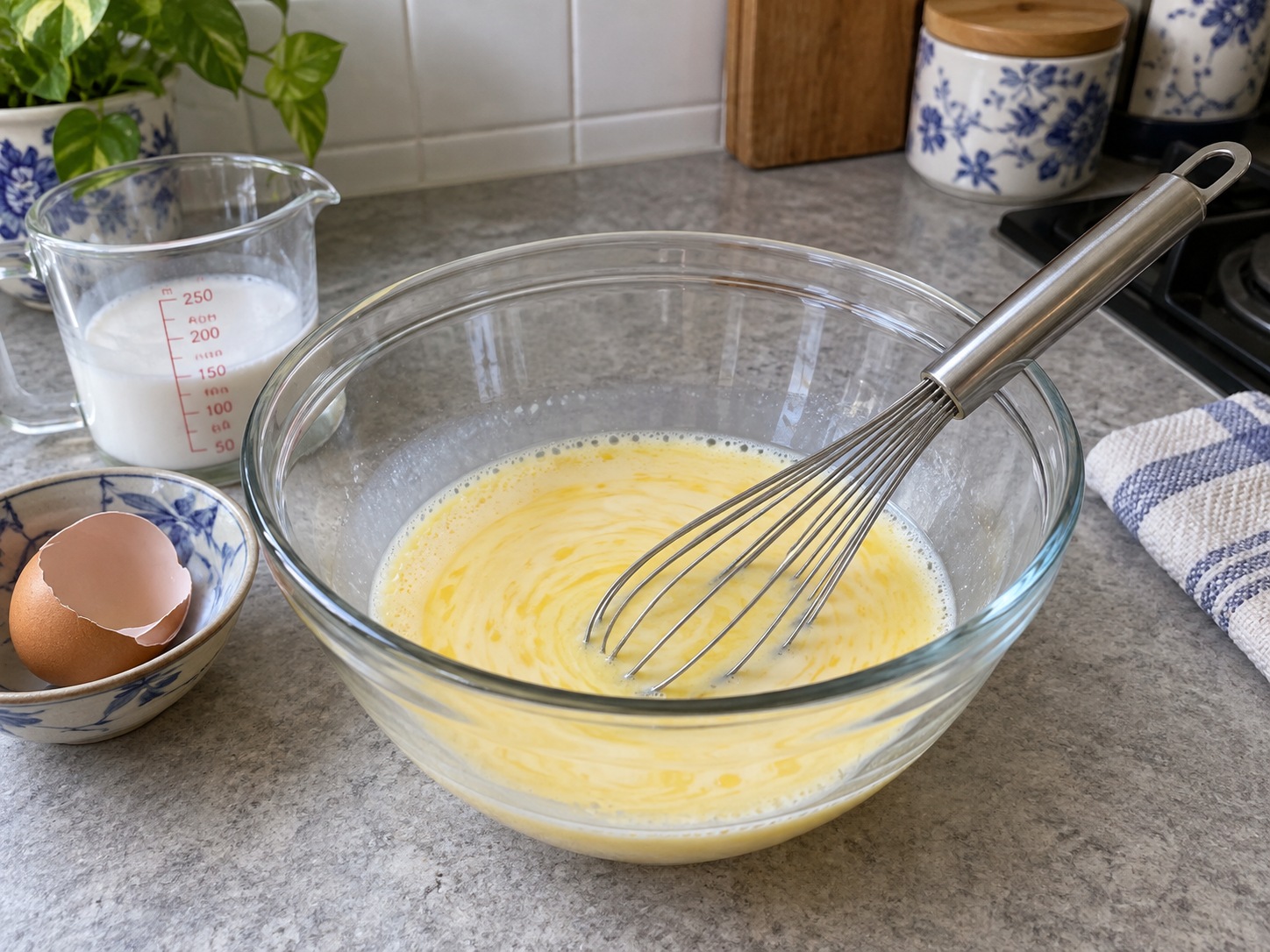 馬來西亞網狀薄餅 Roti Jala — 拌蛋與椰奶