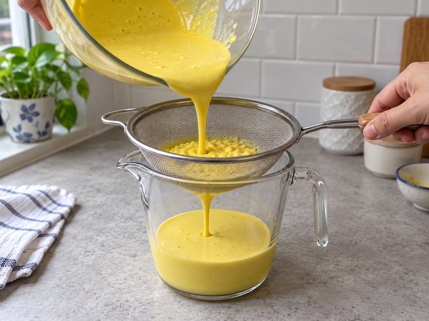 馬來西亞網狀薄餅 Roti Jala — 過篩粉漿