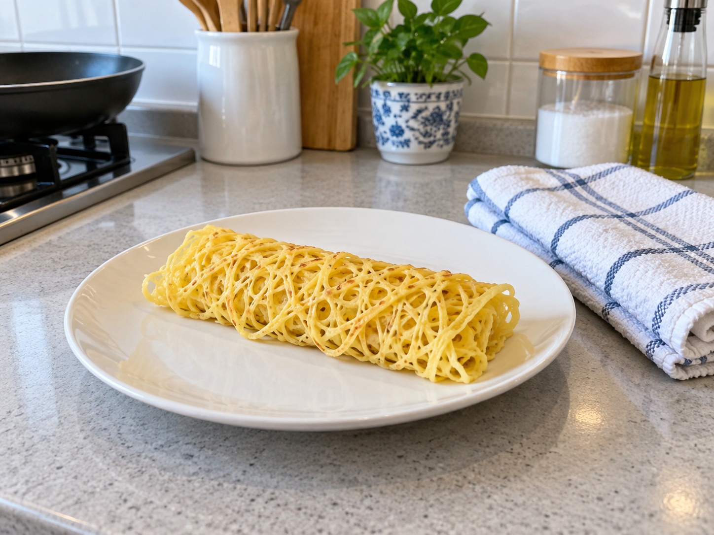 馬來西亞網狀薄餅 Roti Jala — 摺起蓋好