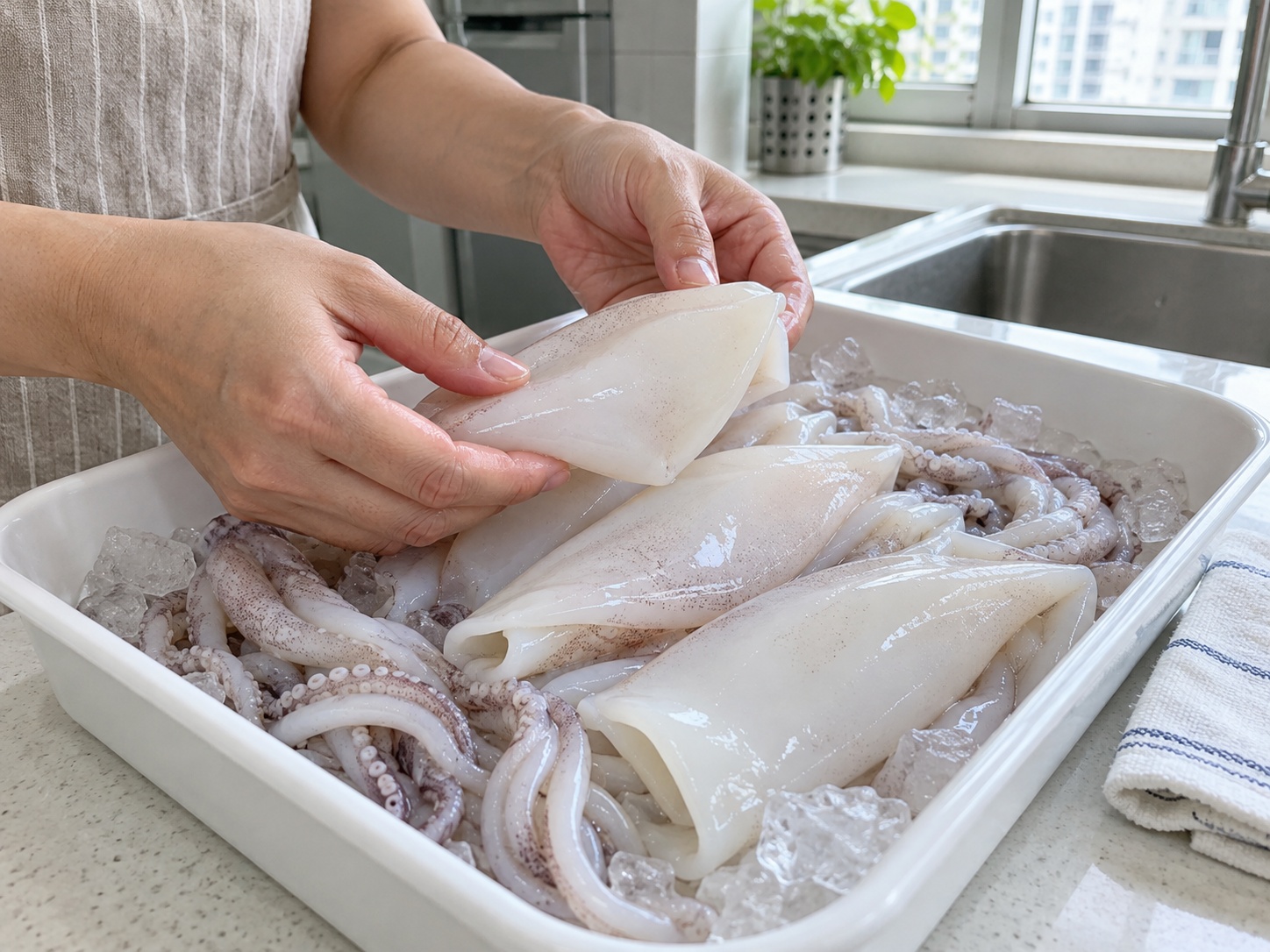 馬來西亞參巴魷魚 — 檢查魷魚