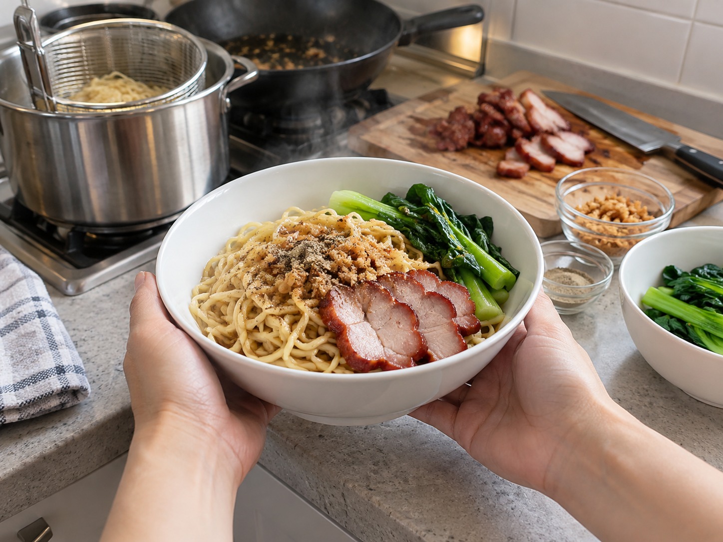 馬來西亞砂拉越乾撈麵 Kolo Mee — 趁麵爽彈、叉燒仍熱時立即上桌