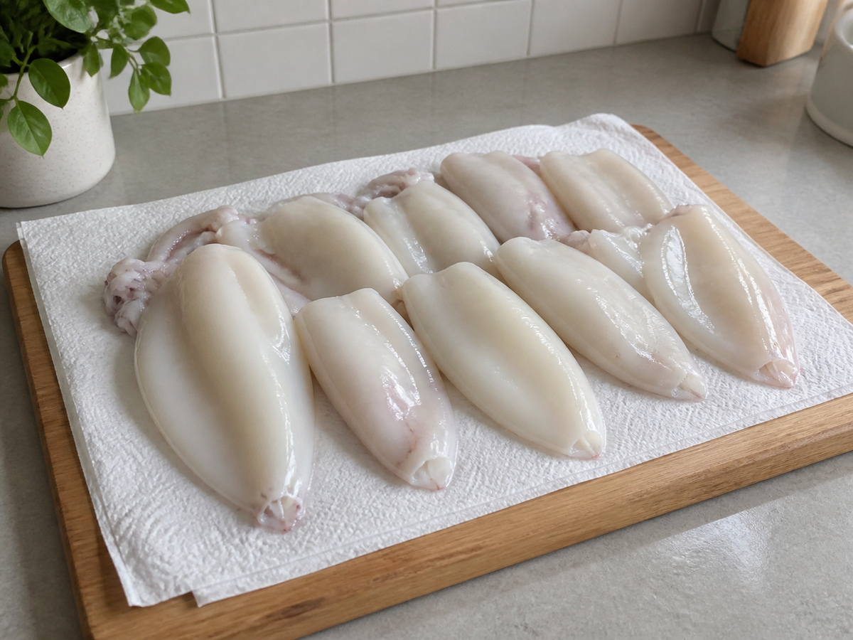 Mediterranean Grilled Squid Salad: Prepare ingredients