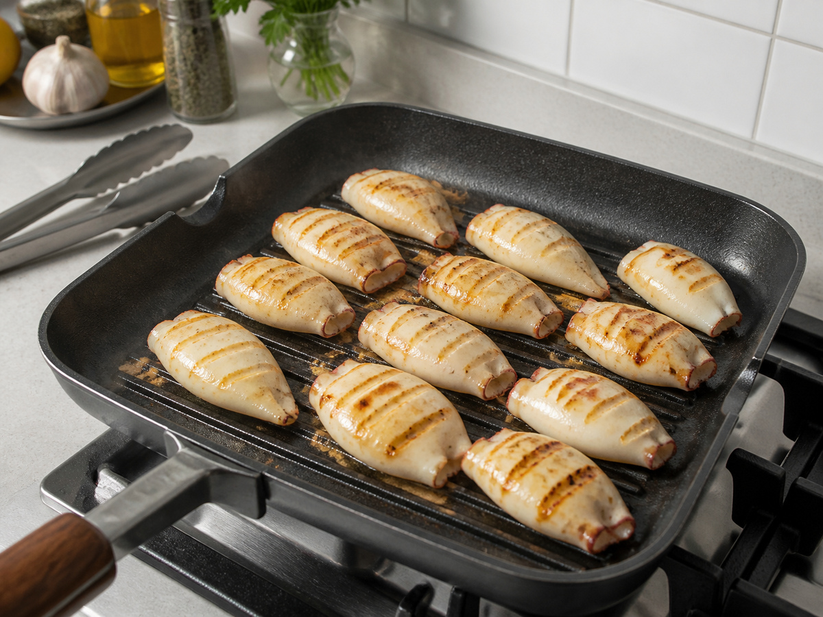 Mediterranean Grilled Squid Salad: Grill