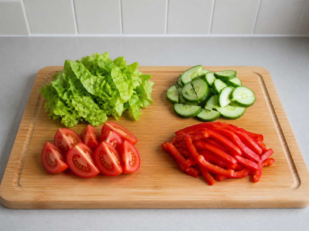 Mediterranean Grilled Squid Salad: Prepare ingredients