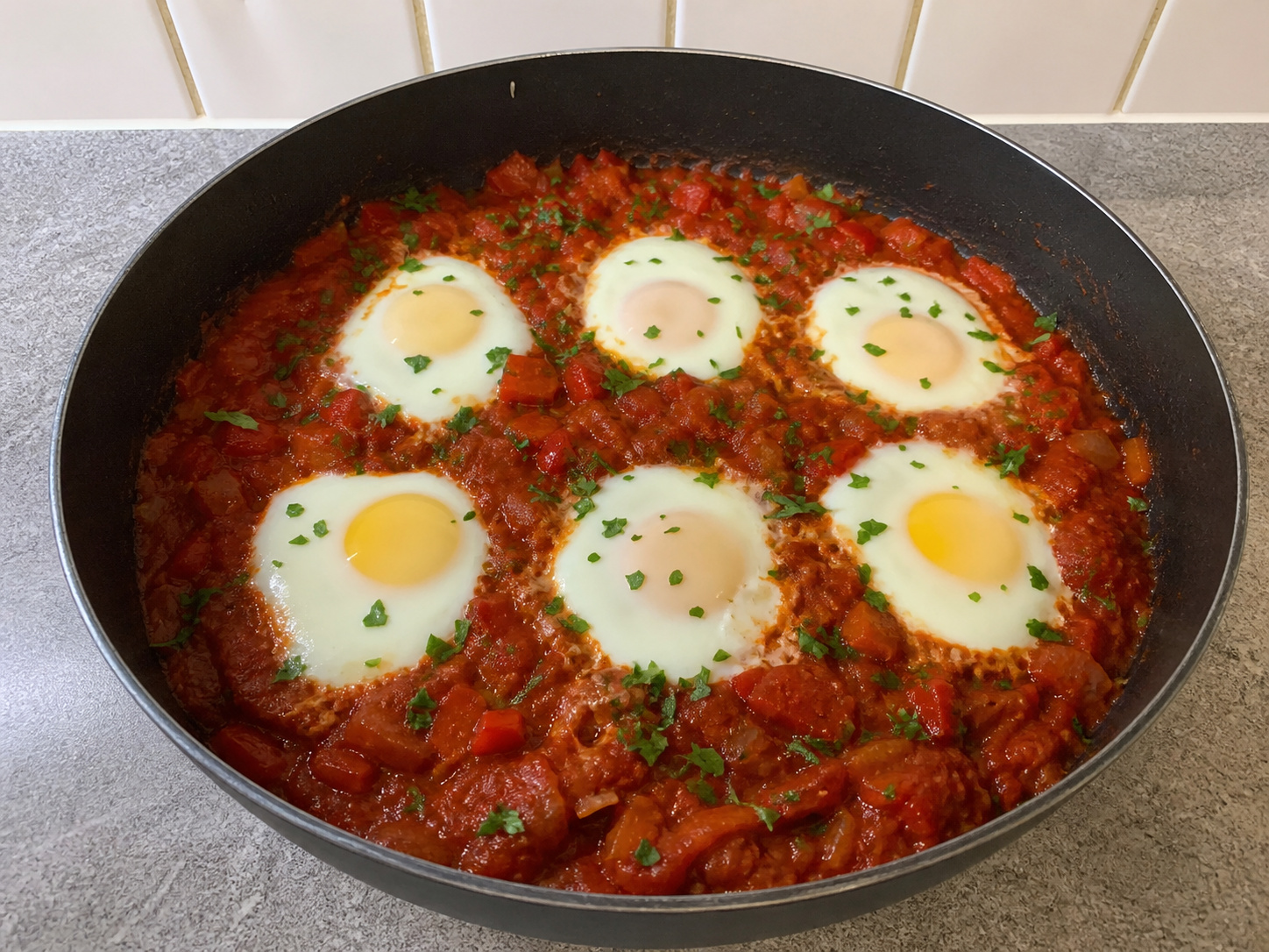 Mediterranean Shakshuka finished dish