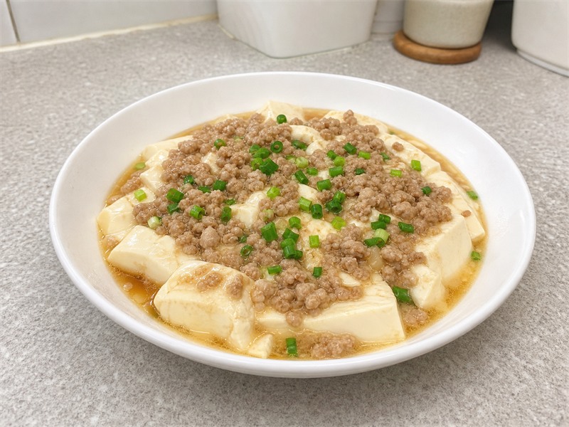 肉碎蒸豆腐 Steamed Tofu with Minced Pork