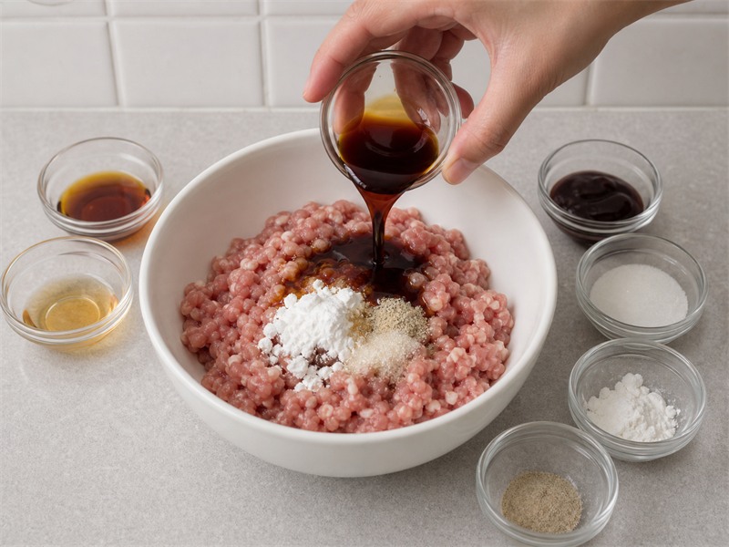 肉碎蒸豆腐:加入調味