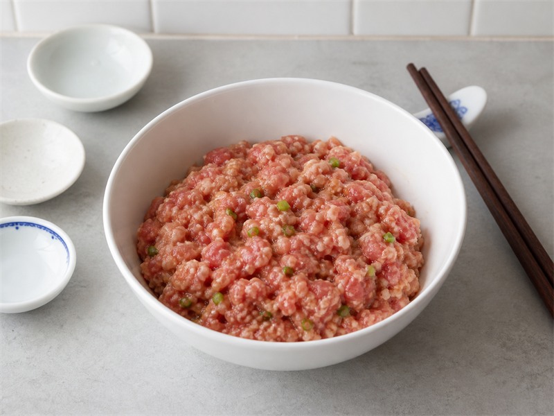 肉碎蒸豆腐:醃肉碎