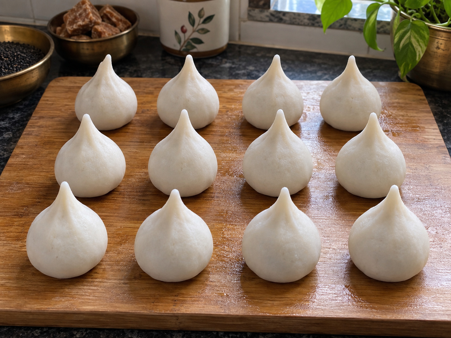 Nepali Yomari — Pinch the top closed