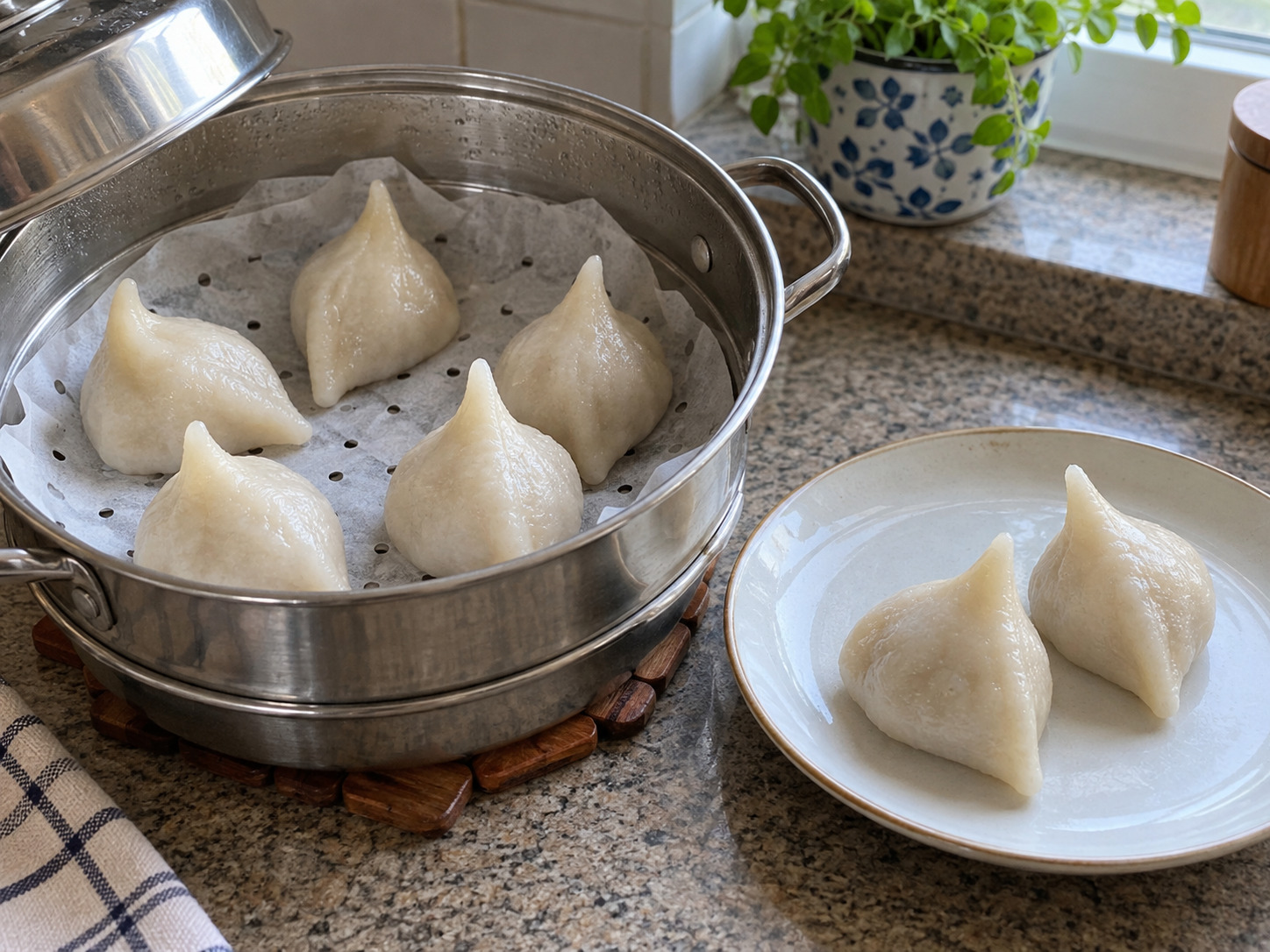 Nepali Yomari — Turn off the heat and rest 5 minutes before lifting out and serving while warm and soft