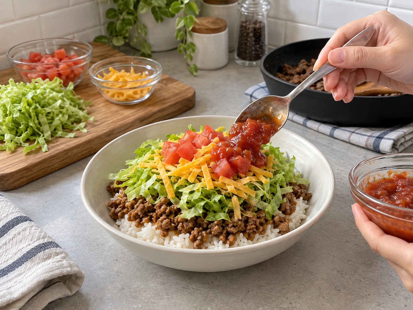 Nasi Taco Okinawa — hidangan selesai