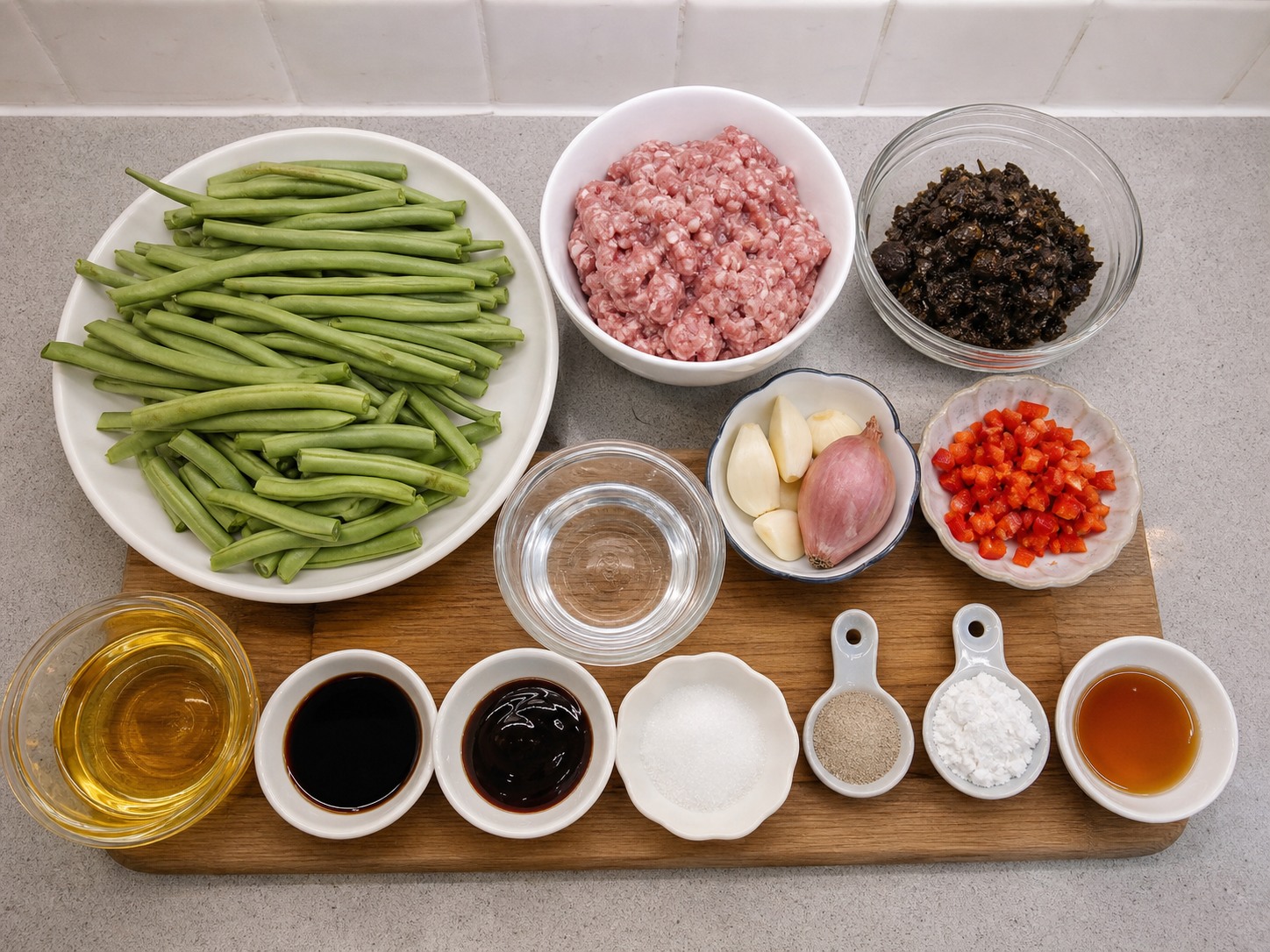 欖菜肉碎四季豆主要材料總覽