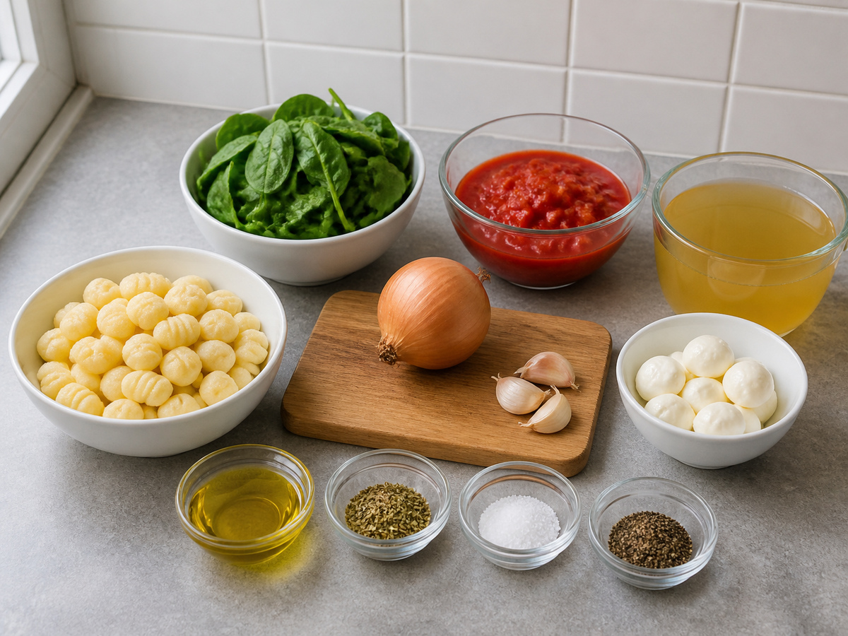 Gnocchi Tomat dan Bayam Satu Wajan ingredient overview