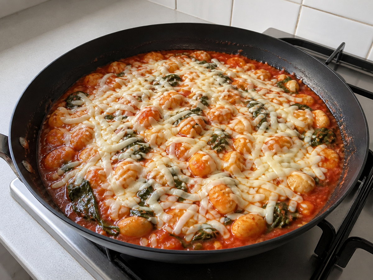 Gnocchi Tomat dan Bayam Satu Wajan: Masukkan bahan