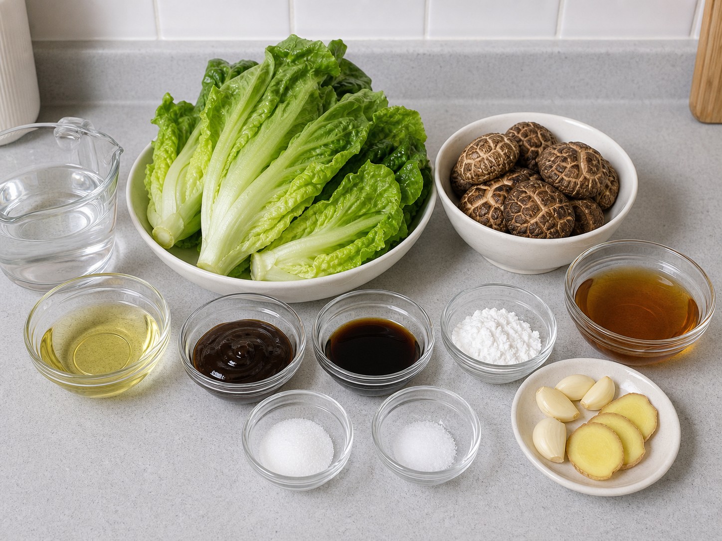 蠔油冬菇扒生菜主要材料總覽