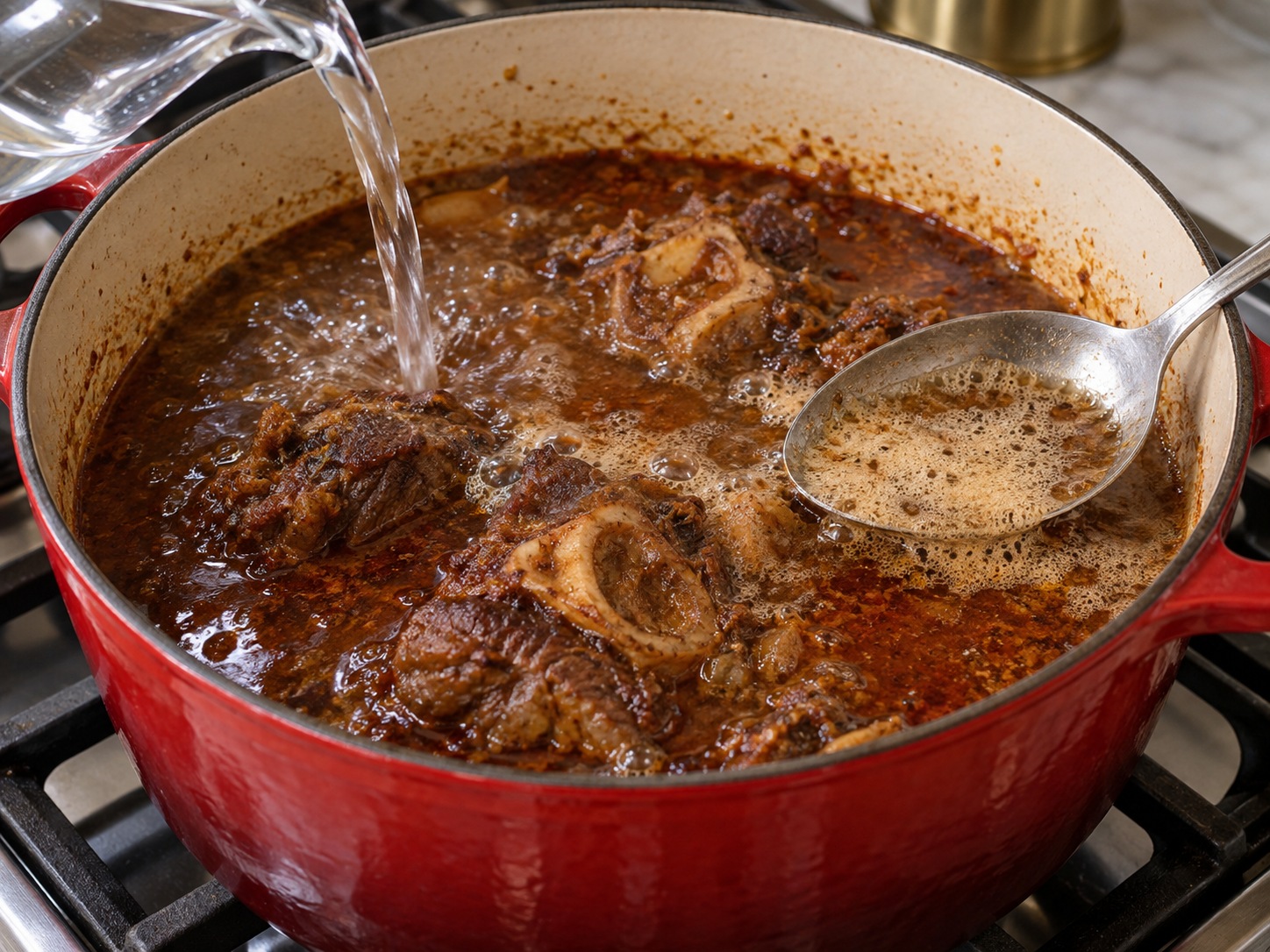 巴基斯坦慢燉牛腱 Nihari — 倒入1