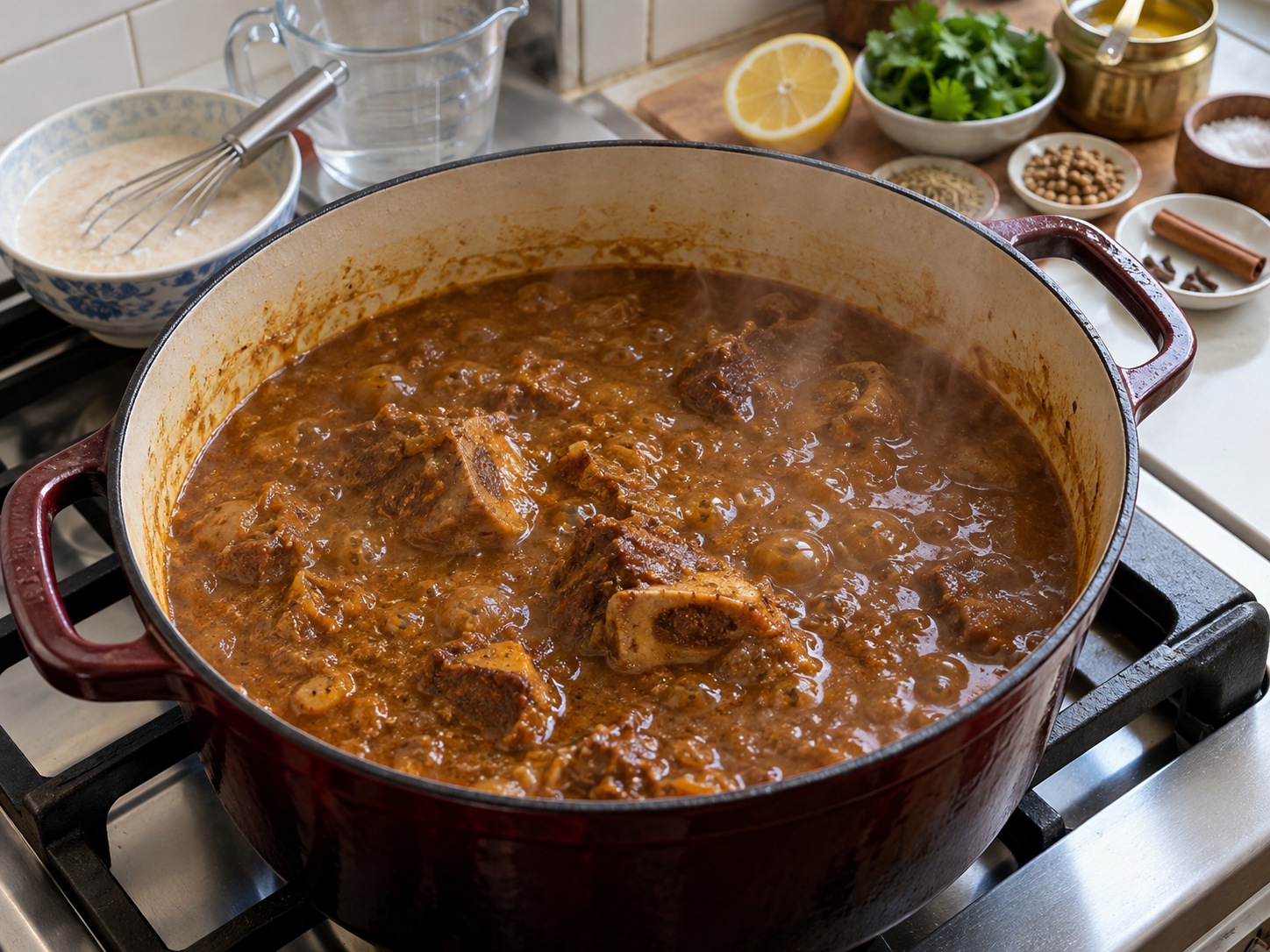 巴基斯坦慢燉牛腱 Nihari — 再小火煮約20分鐘至肉汁濃滑
