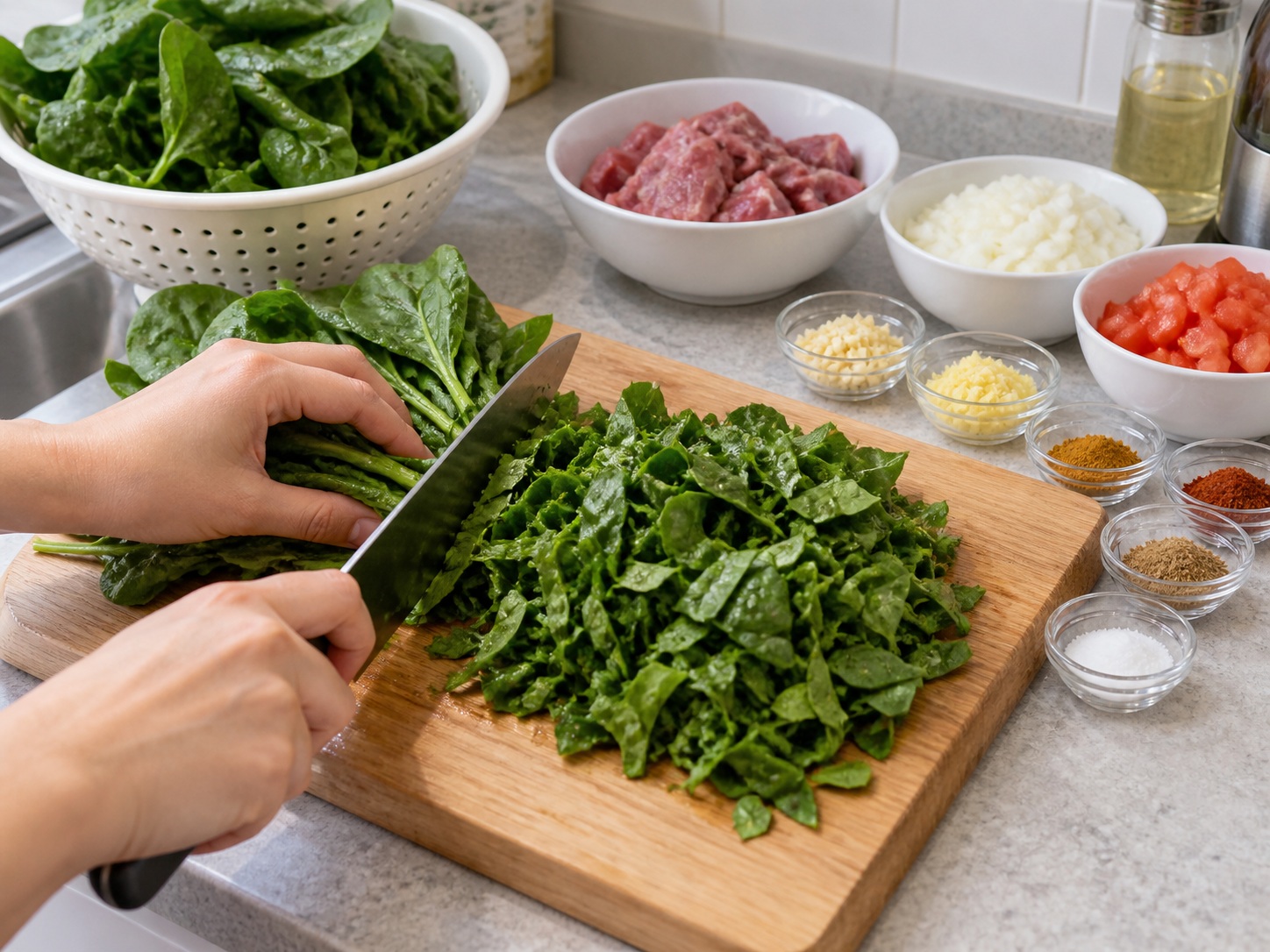 Pakistani Palak Gosht na Tupa at Spinach — Tadtarin ang espinaka