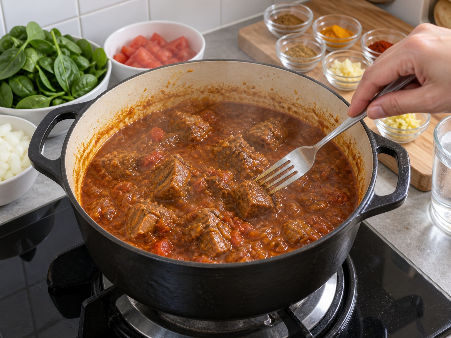 Pakistani Palak Gosht na Tupa at Spinach — Palambutin ang tupa