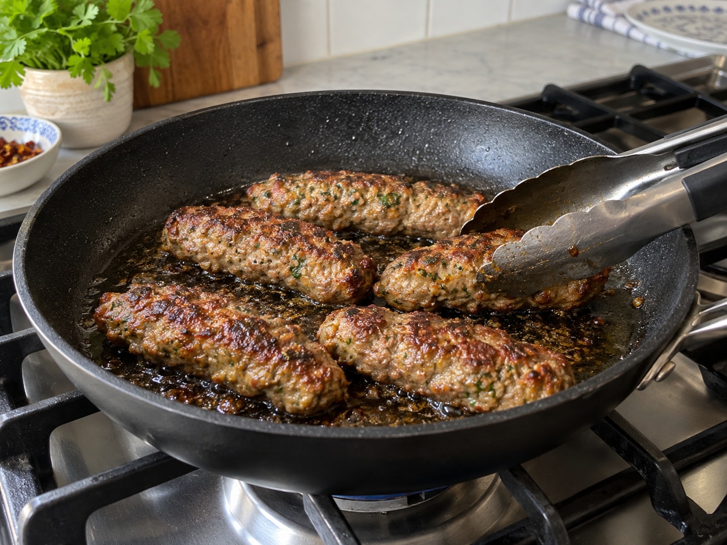 巴基斯坦免治牛肉串 — 煎熟