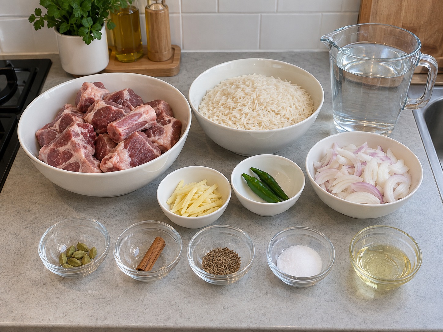 巴基斯坦香料羊肉飯 — 材料