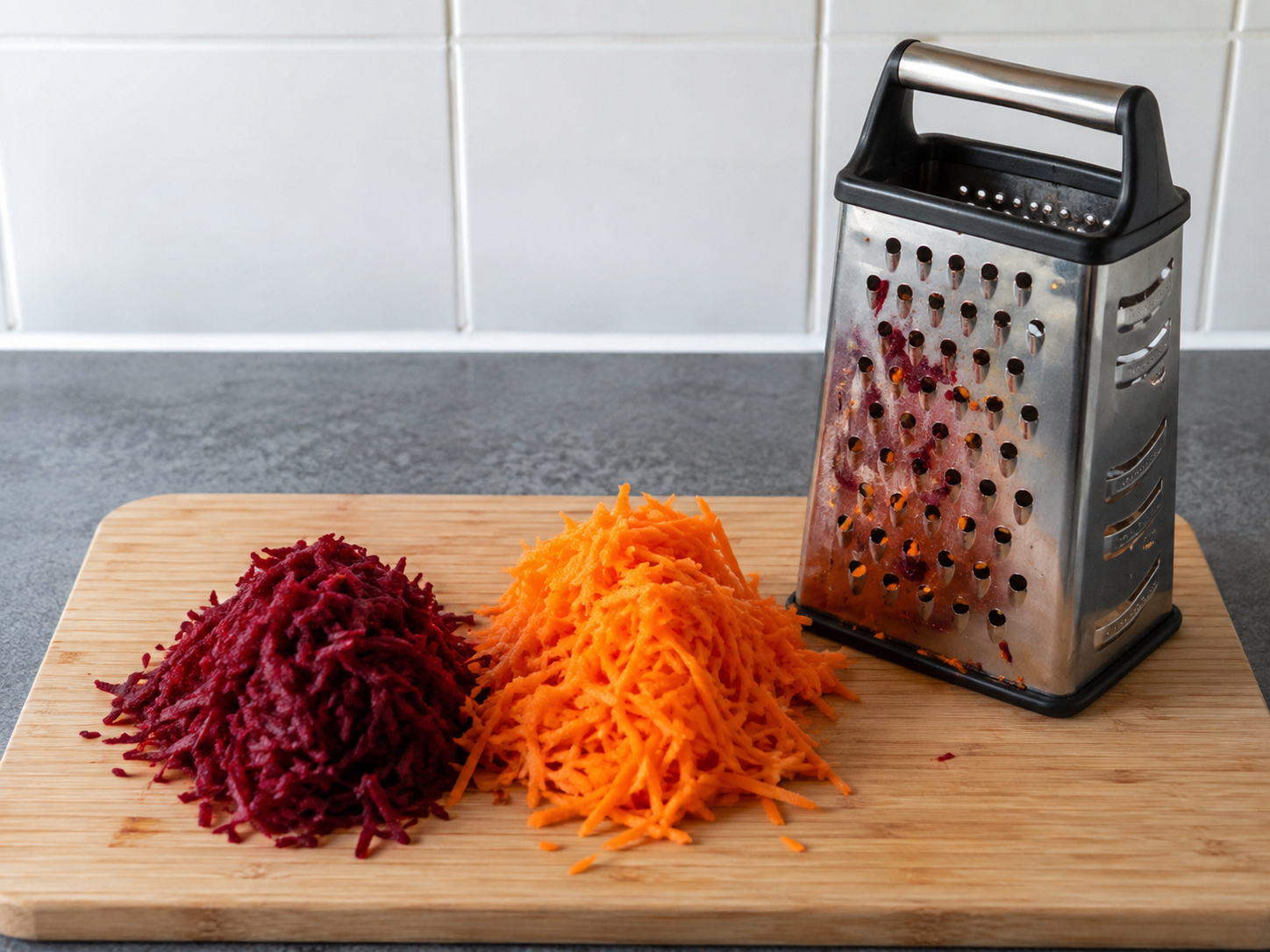 Polish Beetroot Chicken Borscht — Coarsely grate beetroot and carrots