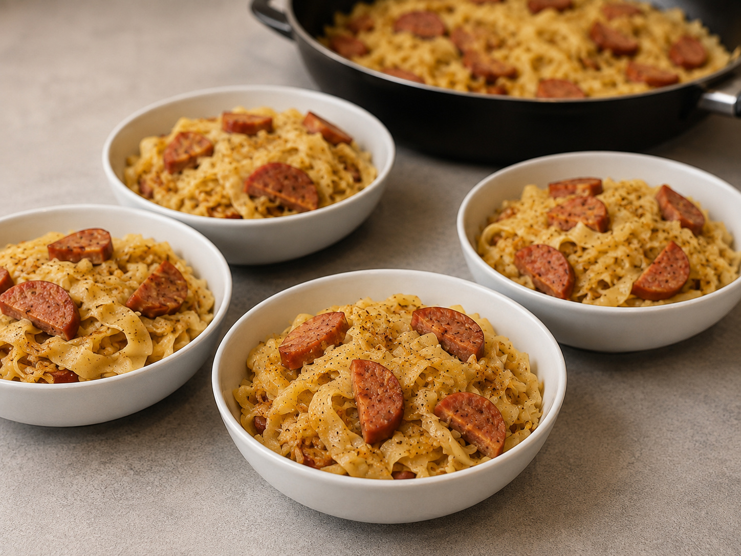 Mi Kubis Sosis Asap Polandia — finished dish