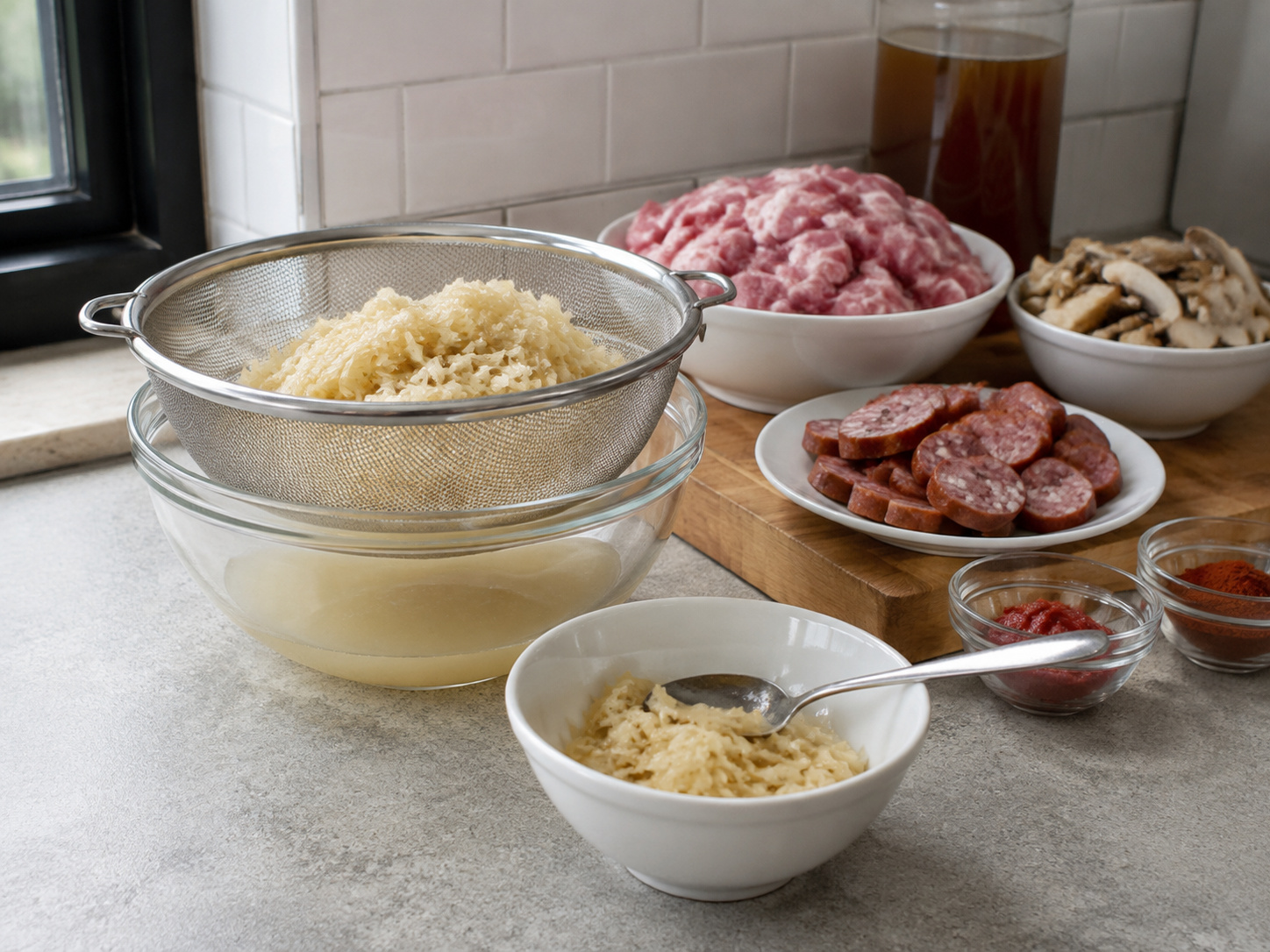 Bigos Babi dan Sauerkraut Polandia — Tiriskan dan cicipi sauerkraut