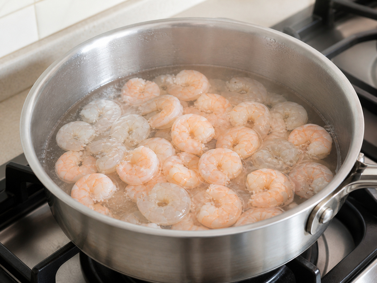 Salad Udang Alpukat Sitrus: Rebus