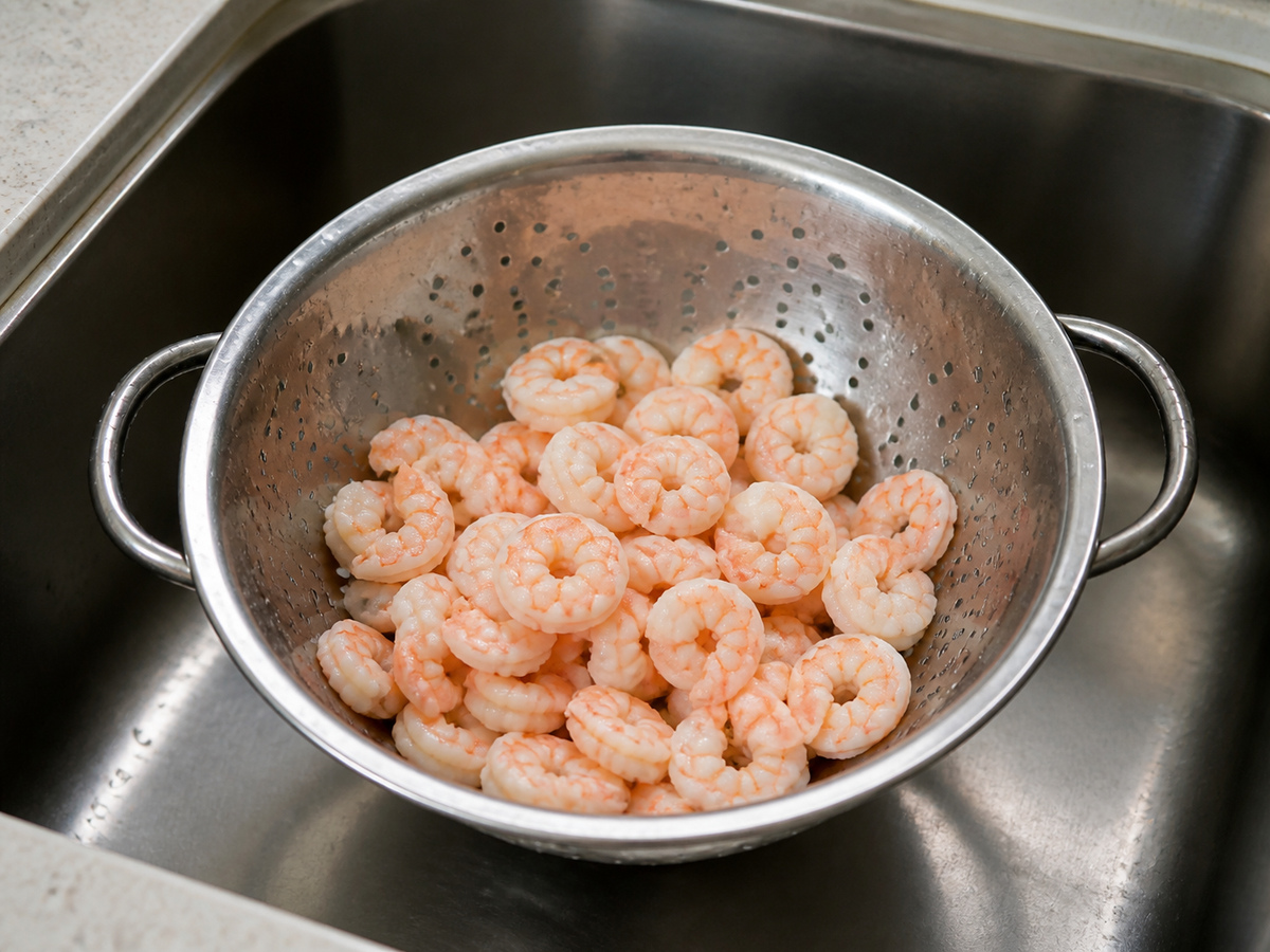 Salad Udang Alpukat Sitrus: Tiriskan