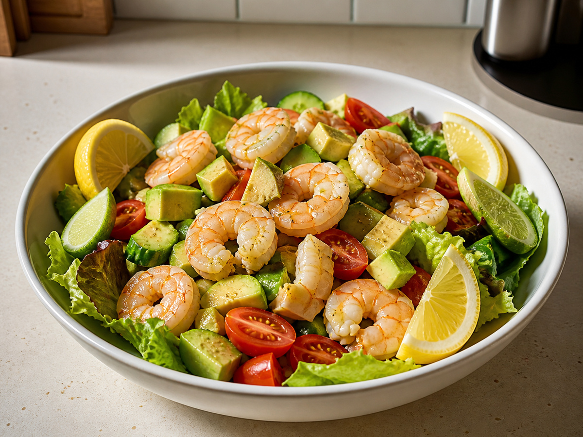 Salad Udang Alpukat Sitrus: Selesaikan bumbu