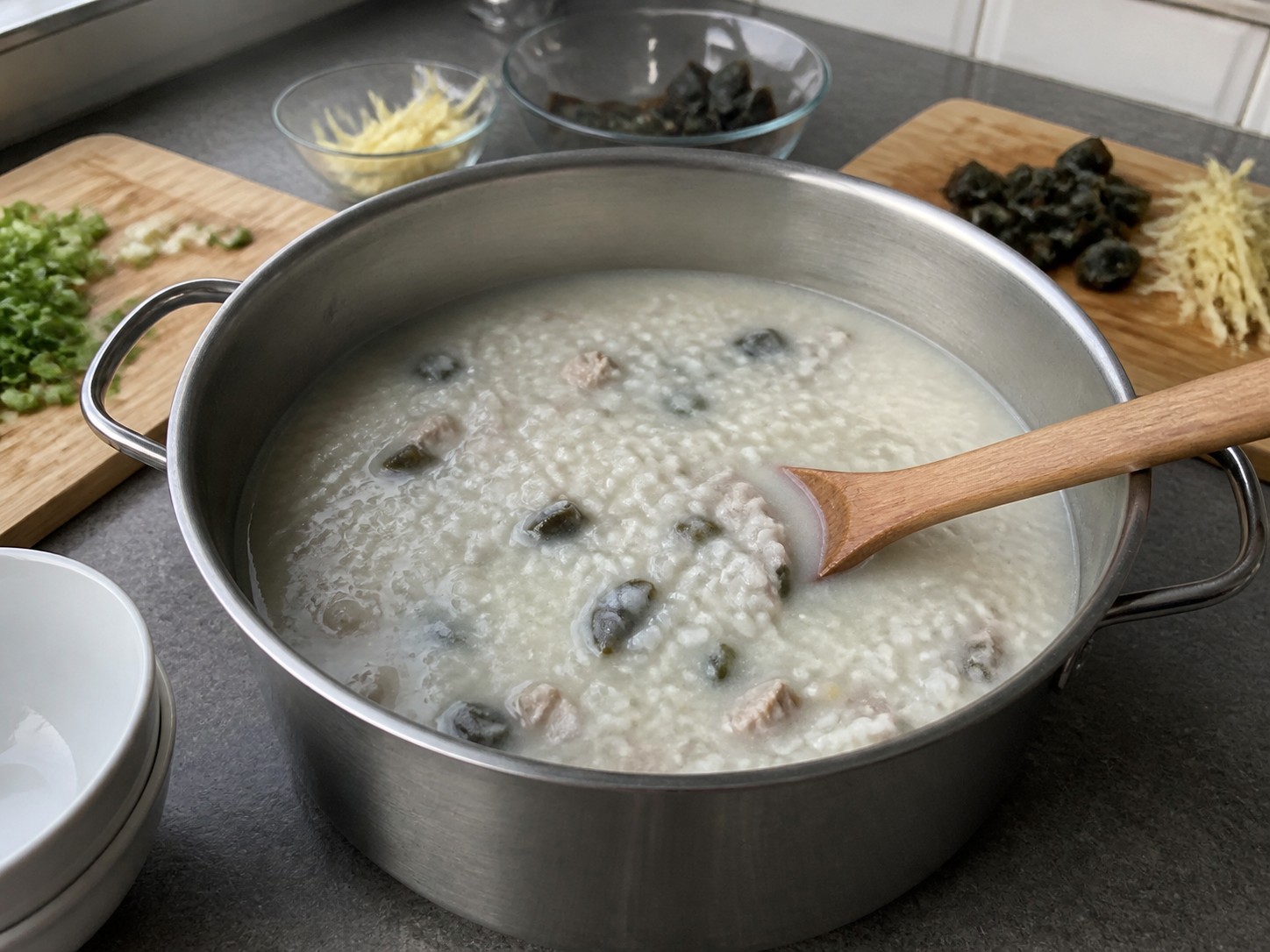 皮蛋瘦肉粥：自然濃滑