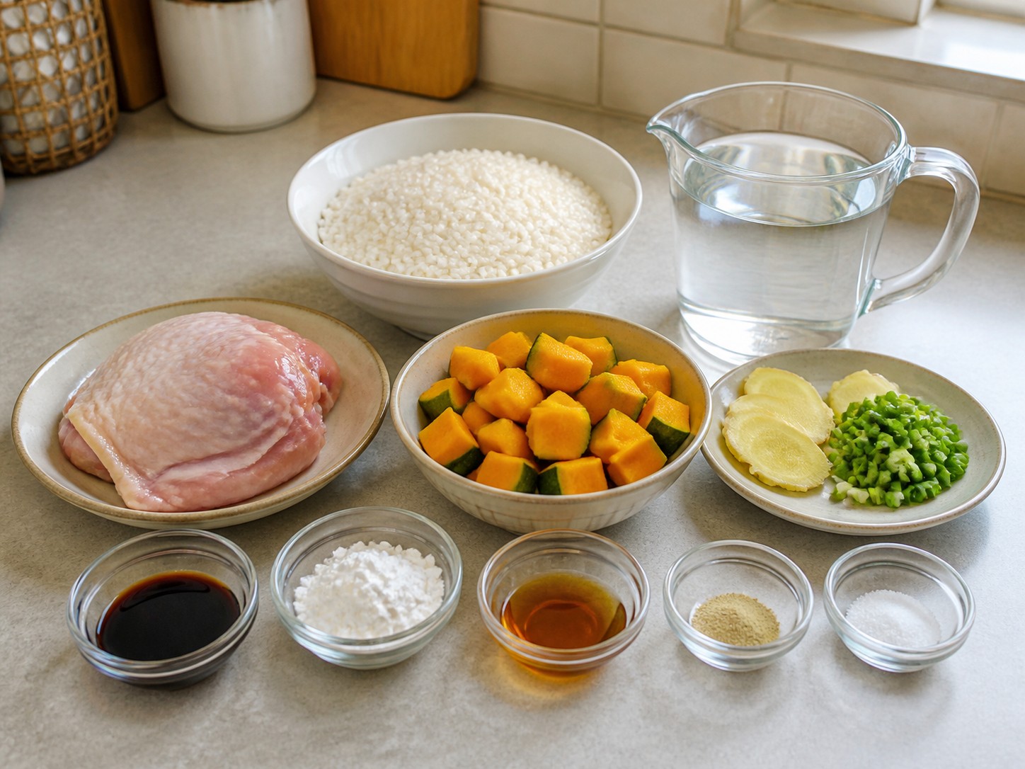 Bahan bubur ayam labu