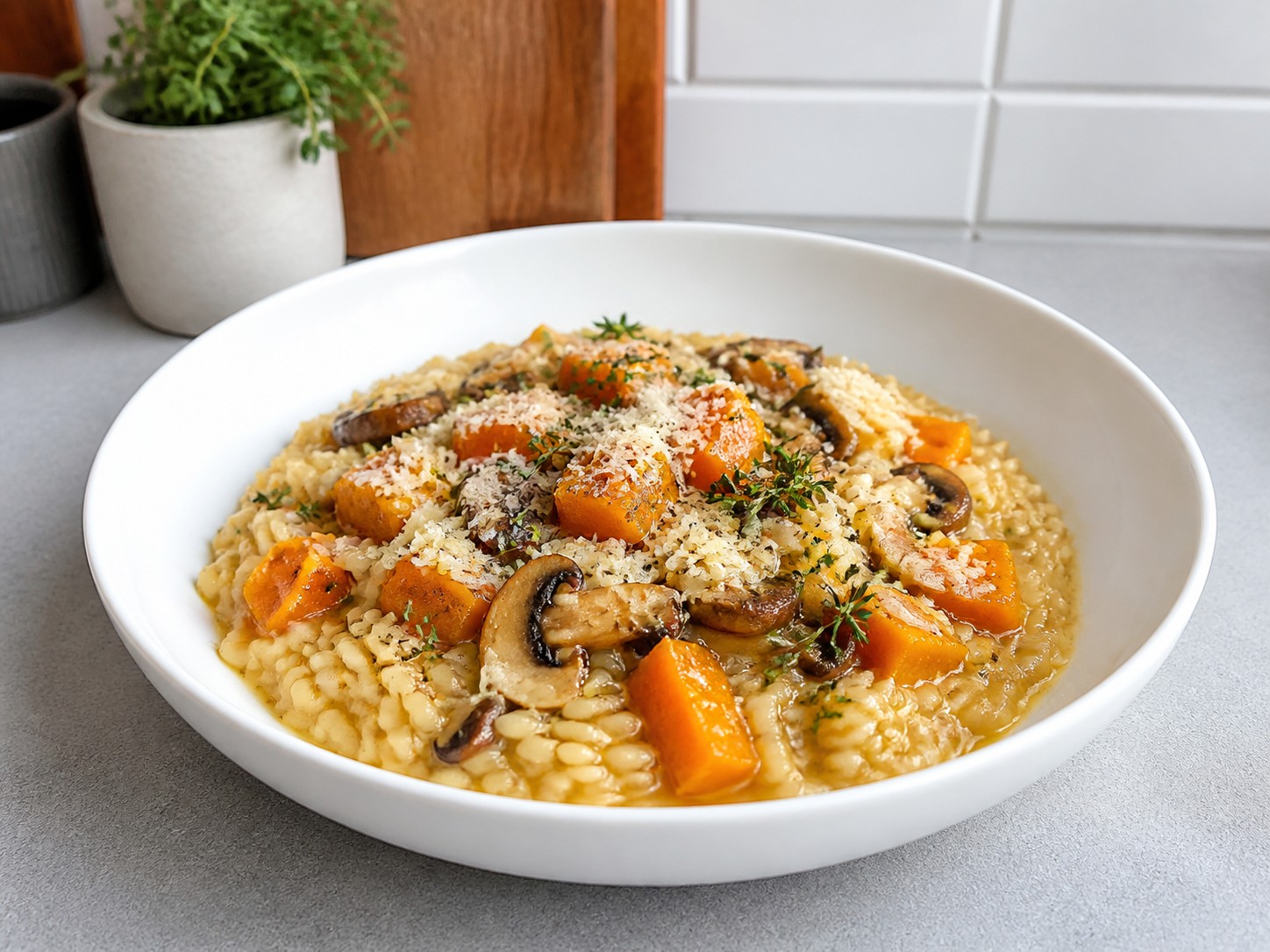 南瓜蘑菇意大利燉飯完成圖|Pumpkin and Mushroom Risotto