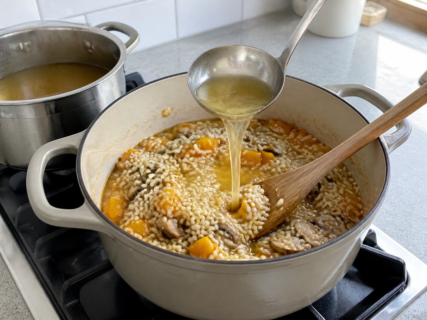 南瓜蘑菇意大利燉飯:步驟 9