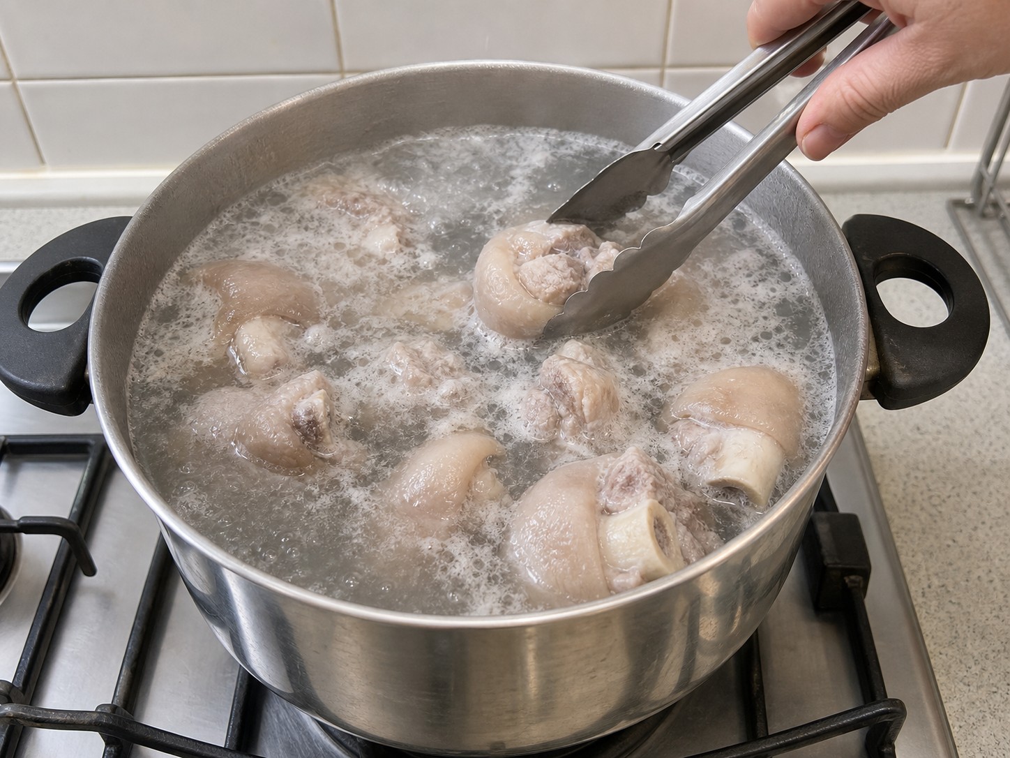 南乳炆豬手:汆水去雜質