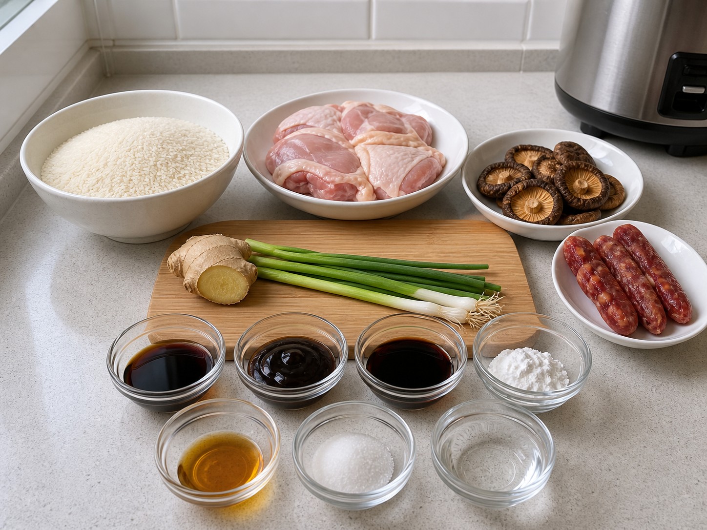 Bahan nasi ayam rice cooker