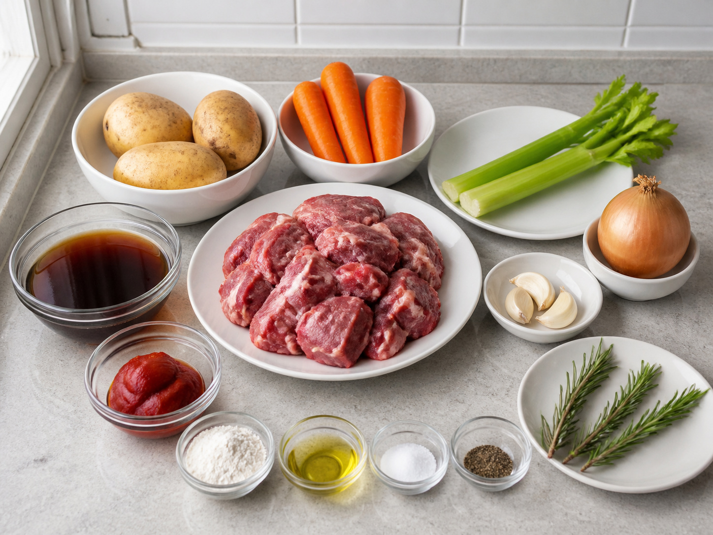 Semur Domba dengan Rosemary dan Sayuran Umbi complete ingredient overview