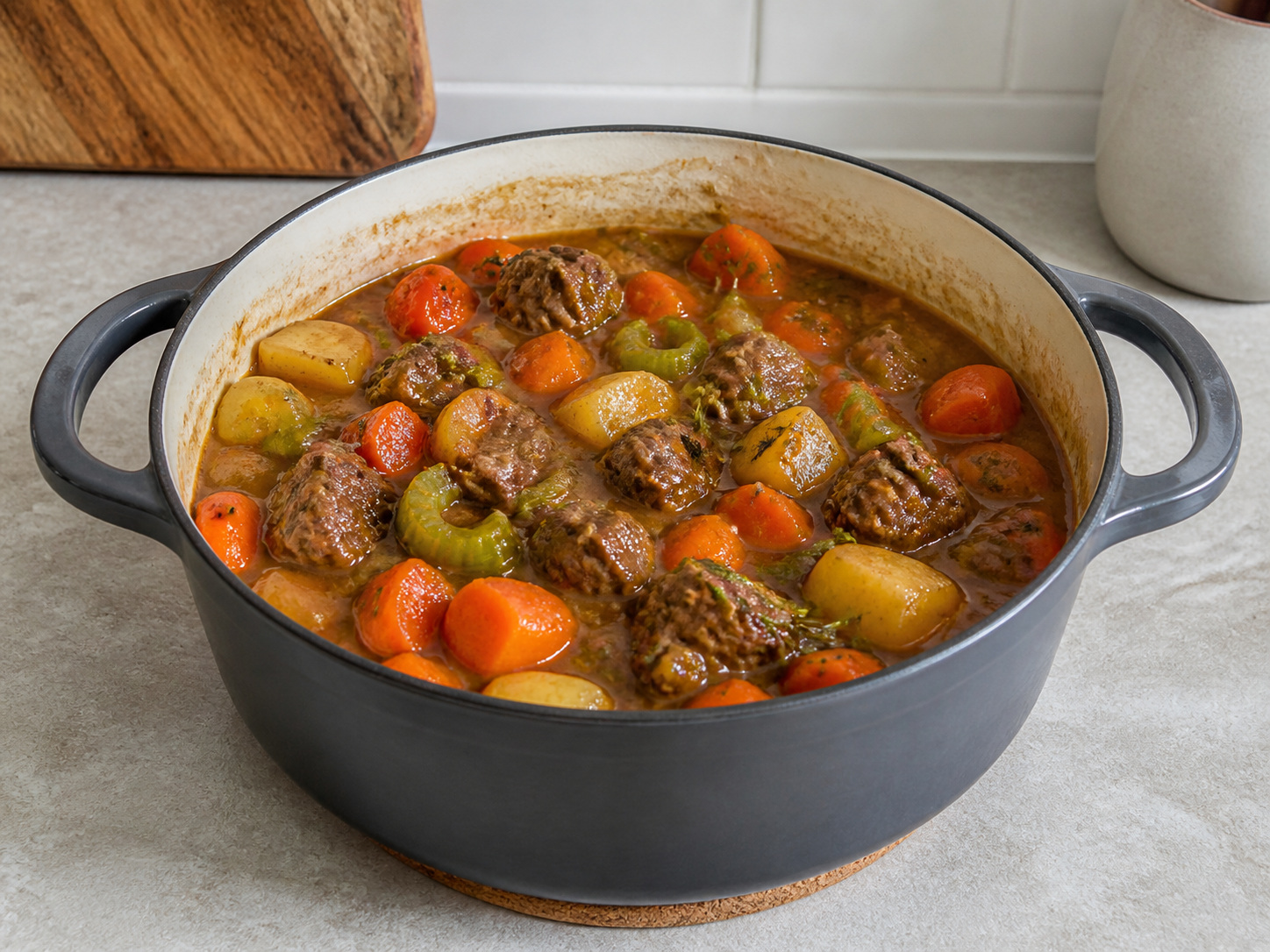 Semur Domba dengan Rosemary dan Sayuran Umbi: Masukkan sayuran