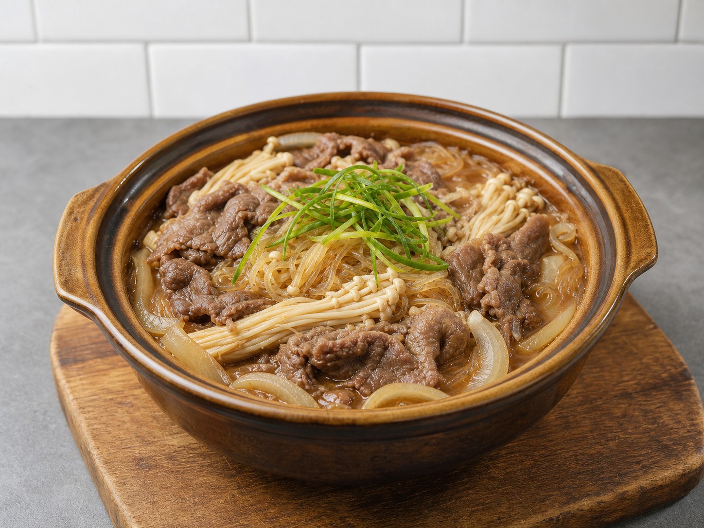 沙嗲金菇肥牛粉絲煲完成圖｜Satay Beef, Enoki Mushroom and Vermicelli Pot