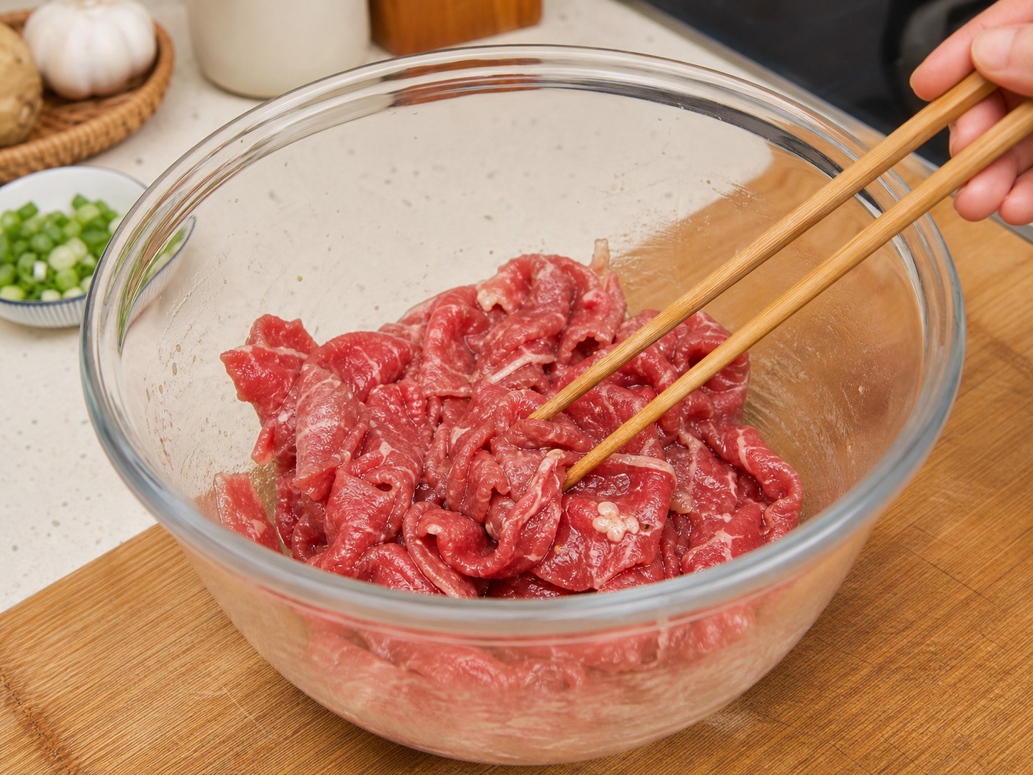 Satay Beef, Enoki Mushroom and Vermicelli Pot — step 2