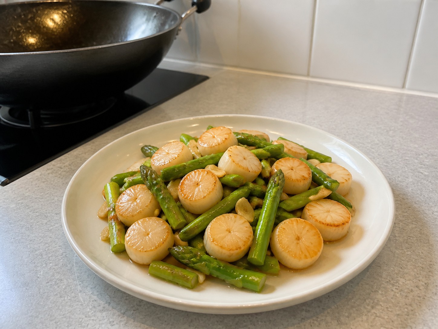 蘆筍炒帶子完成圖|Stir-fried Scallops with Asparagus