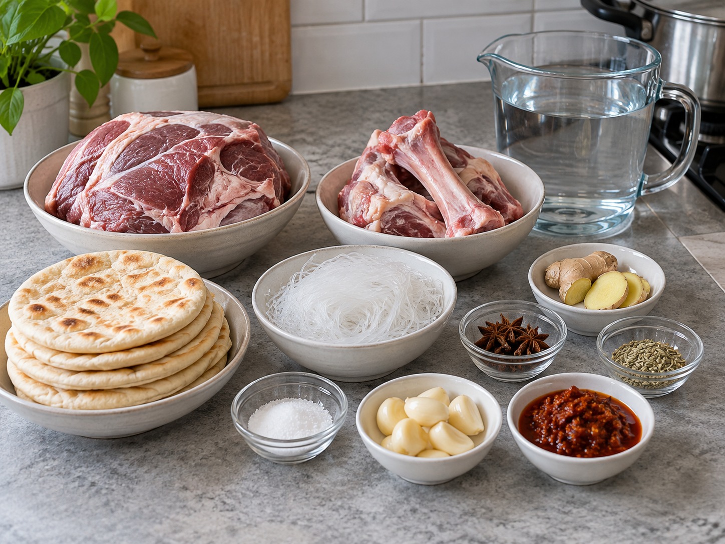 陝西羊肉泡饃 — 材料