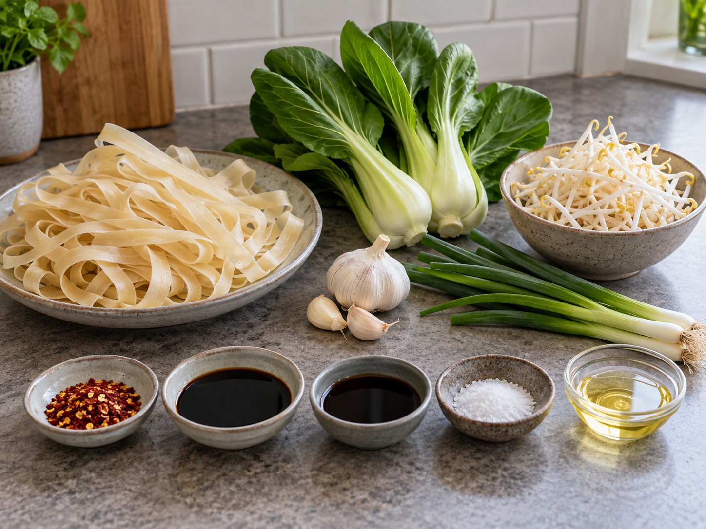 陝西油潑麵 — 材料