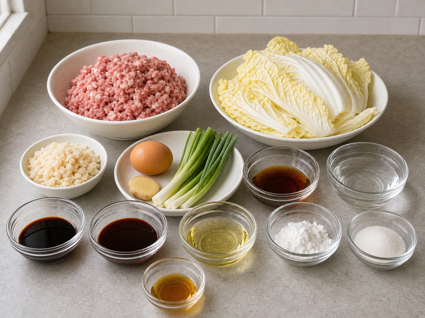 Shanghai Braised Lion's Head Pork Meatballs complete ingredient overview