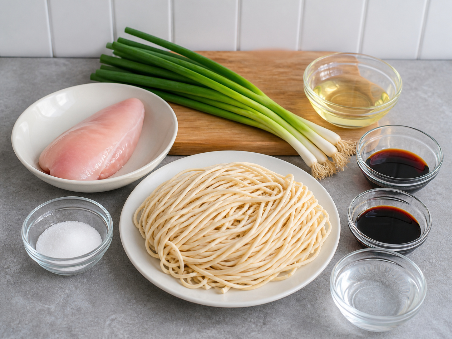 Shanghai Scallion Oil Noodles with Shredded Chicken — ingredient overview