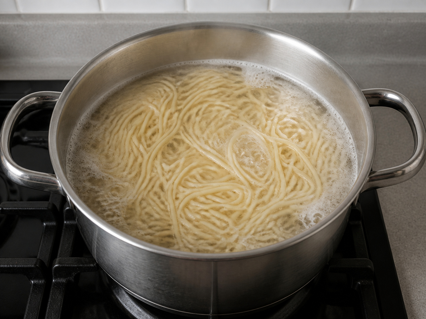 Shanghai Scallion Oil Noodles with Shredded Chicken — Boil the noodles